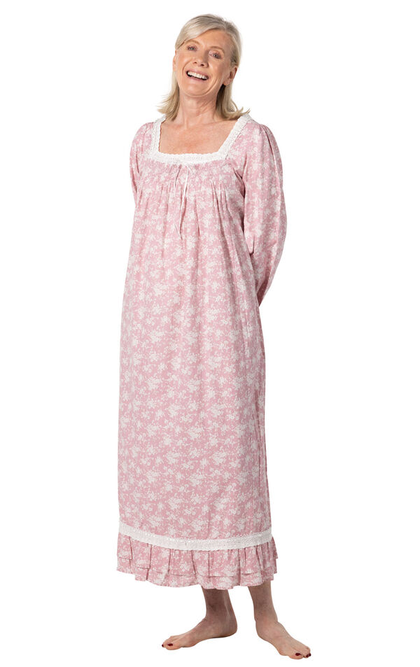 Martha - Victorian Long Sleeve Cotton Nightgown image number 0