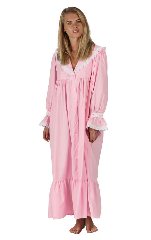 Model wearing Amelia Nightgown - Pink image number 0