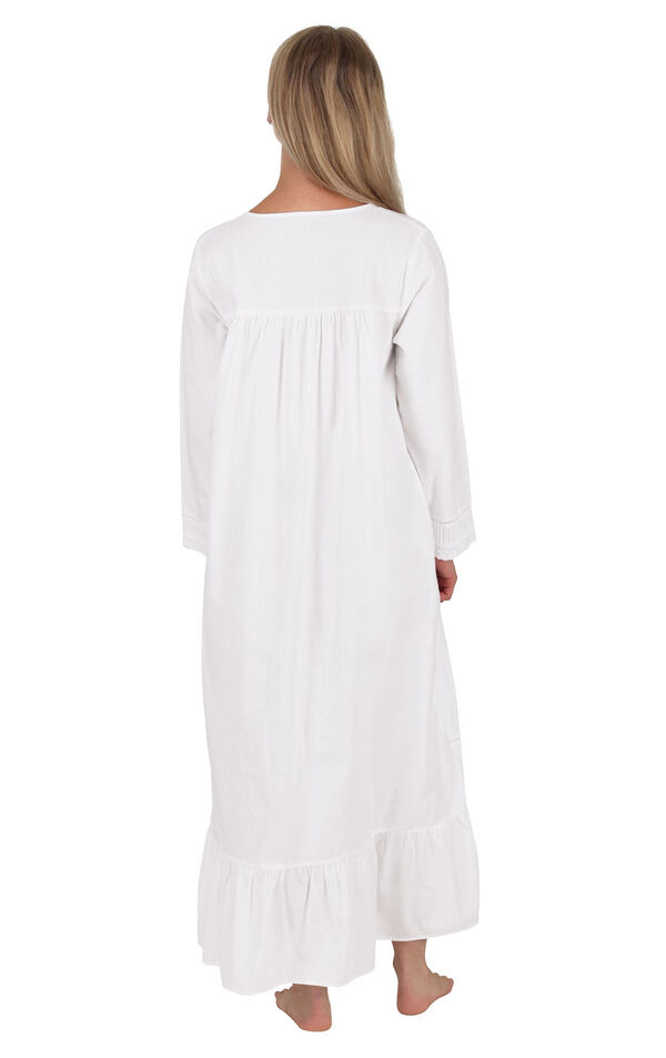 Model wearing Charlotte Nightgown - White