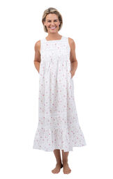 Eleanor - Victorian Sleeveless Cotton Nightgown image number 1