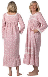 Violet - Long Sleeve Vintage Ladies Cotton Nightgown image number 1