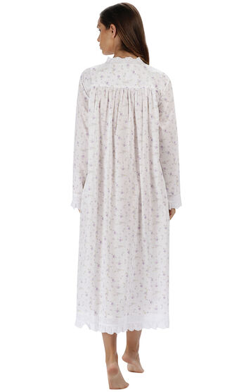 Model wearing Henrietta Nightgown - Lilac Rose