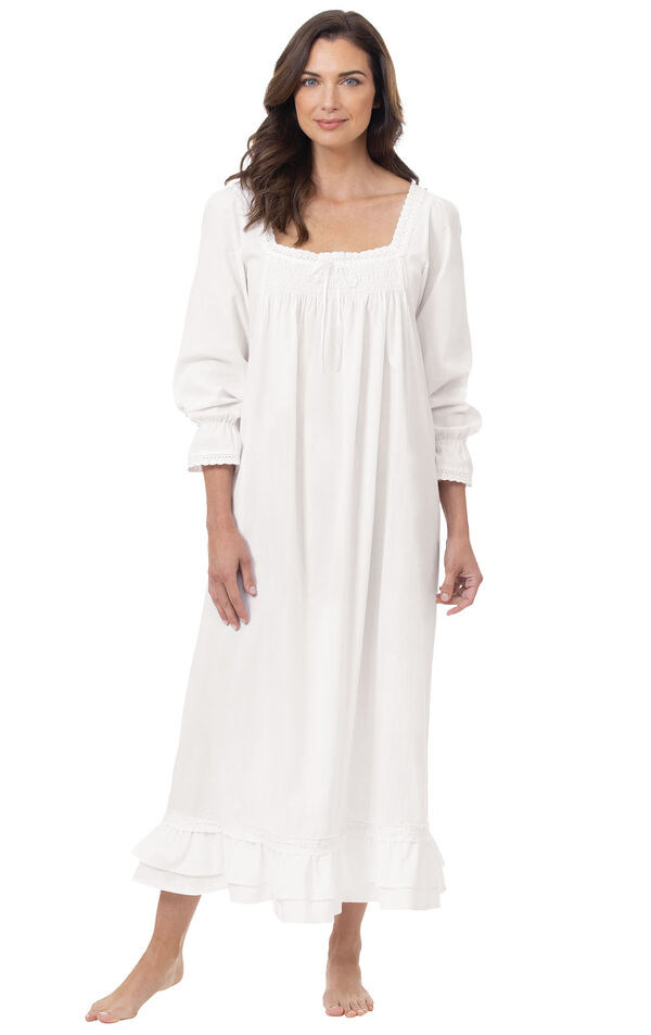 Model wearing Martha Nightgown in White for Women image number 3