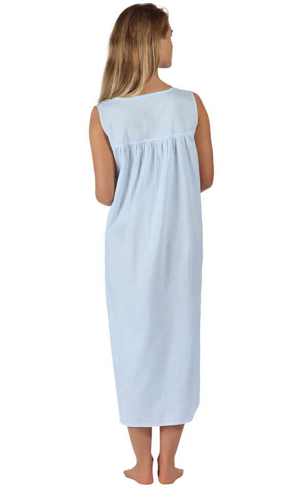 Model wearing Laurel Nightgown - Blue