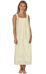 Meghan - Victorian Sleeveless Cotton Nightgown image number 1