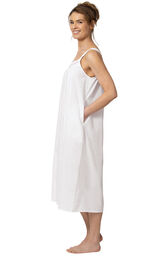 Model wearing Meghan Nightgown  in White for Women, facing to the side image number 2
