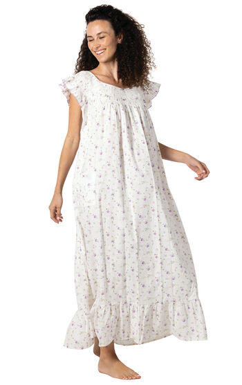 Isla - Sleeveless Cotton Nightgown for Women - Lilac Rose