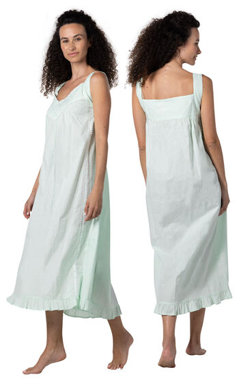 Nancy - Vintage Sleeveless Nightgown Dress for Women - Sea Glass