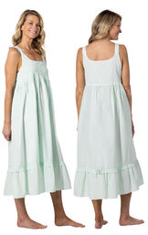 Paige - Sleeveless Cotton Victorian Nightgown image number 1