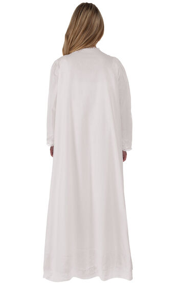 Model wearing Rosalind Robe - White