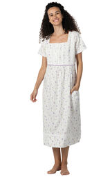 Lara - Womens Short Sleeve Cotton Summer Nightgown image number 4