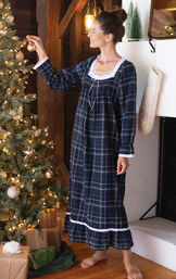 Martha - Victorian Long Sleeve Cotton Flannel Nightgown image number 3