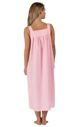 Model wearing Meghan Nightgown in Pink for Women, facing away from the camera image number 1