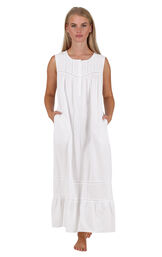 Model wearing Naomi Nightgown - White image number 0