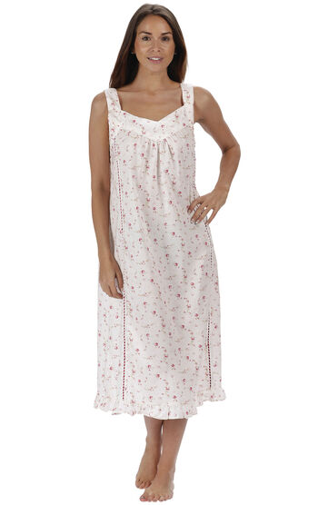 Nancy - Vintage Sleeveless Nightgown Dress for Women - Vintage Rose