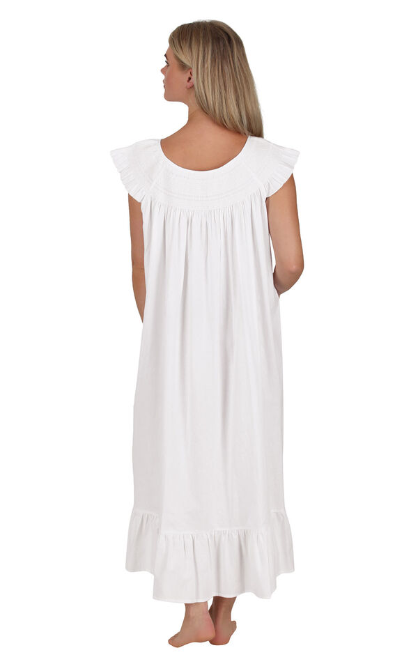 Model wearing Isla Nightgown - White