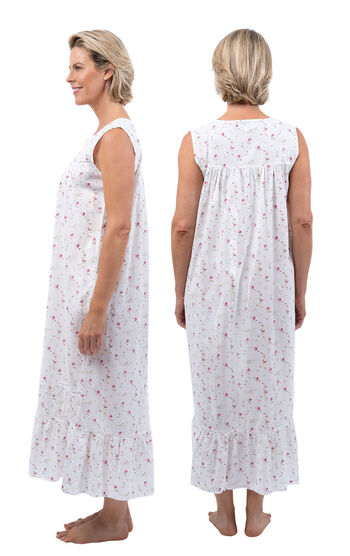 Naomi - Sleeveless Cotton Nightgown for Women - Vintage Rose