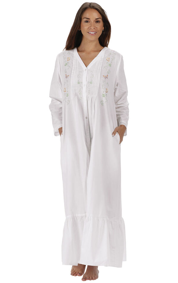 Model wearing Kate Nightgown - White image number 0