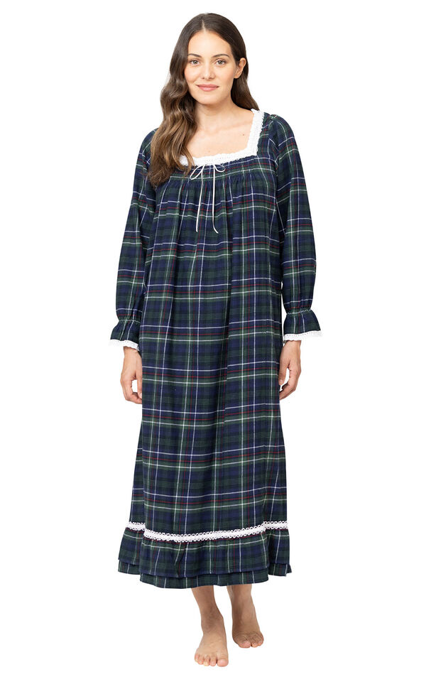 Martha - Victorian Long Sleeve Cotton Flannel Nightgown image number 0
