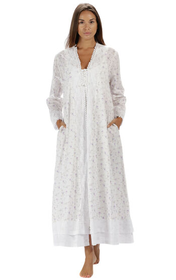 Rosalind - Light Weight Long Cotton Womens Robe/Housecoat