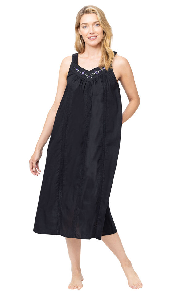 Meghan - Victorian Sleeveless Cotton Nightgown image number 0