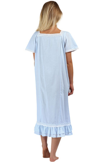 Model wearing Evelyn Nightgown - Blue