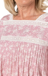 Violet - Long Sleeve Vintage Ladies Cotton Nightgown image number 2