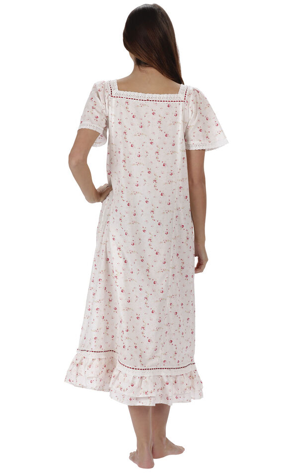Model wearing Evelyn Nightgown - Vintage Rose