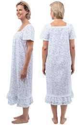 Evelyn - Vintage-Inspired Short Sleeve Cotton Nightgown image number 1
