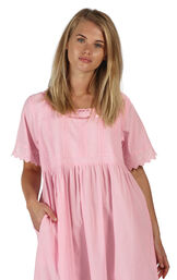 Helena - Vintage Short Sleeve Cotton Ladies Nightgown image number 7