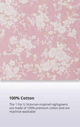 Violet - Long Sleeve Vintage Ladies Cotton Nightgown image number 4