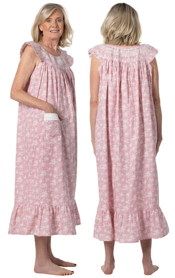 Isla - Sleeveless Cotton Nightgown for Women - Pink Floral