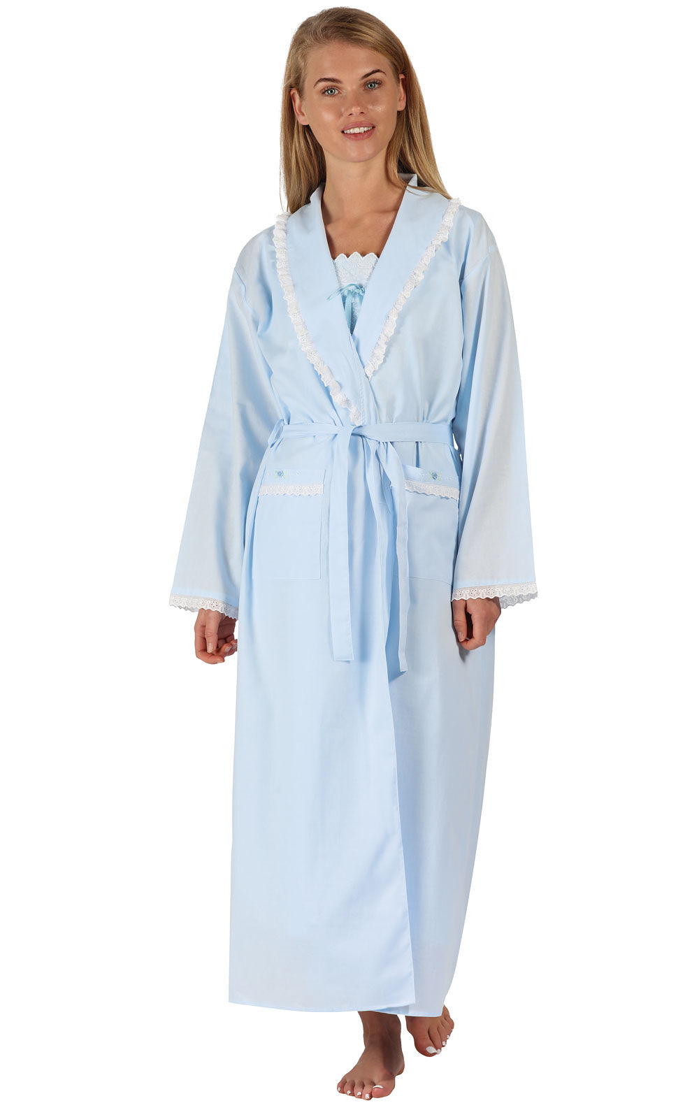 The1forU 100% Cotton Dressing Gown Housecoat Abigail 