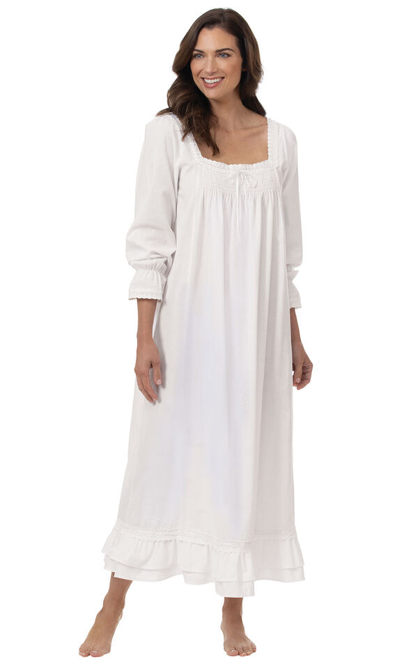 Model wearing Martha Nightgown in White for Women image number 0