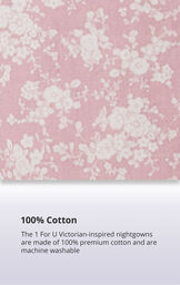Helena - Vintage Short Sleeve Cotton Ladies Nightgown image number 3