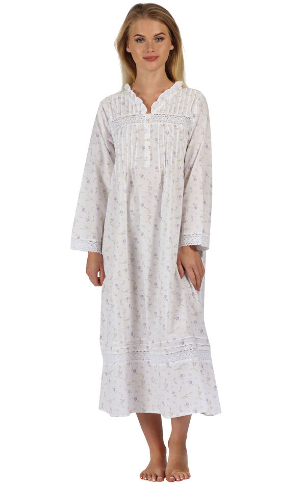 Model wearing Annabelle Nightgown - Lilac Rose image number 0