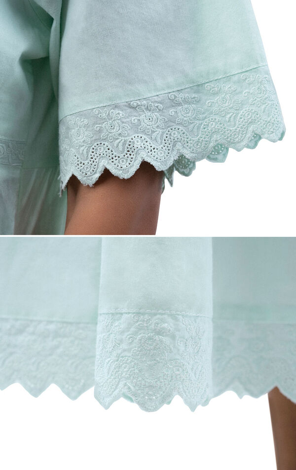 Helena - Vintage Short Sleeve Cotton Ladies Nightgown image number 3