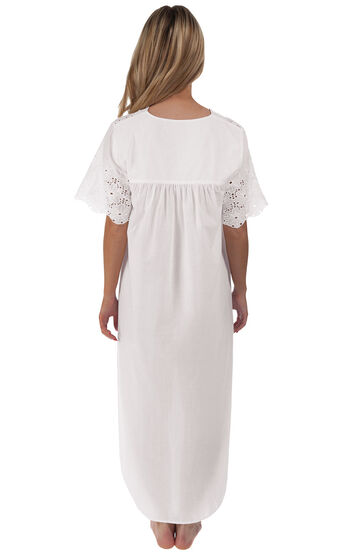 Model wearing Elizabeth Nightgown - White