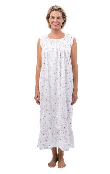Naomi - Sleeveless Cotton Nightgown for Women - Vintage Rose