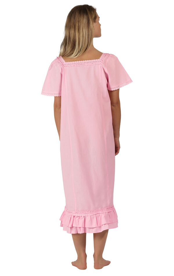 Model wearing Evelyn Nightgown - Pink