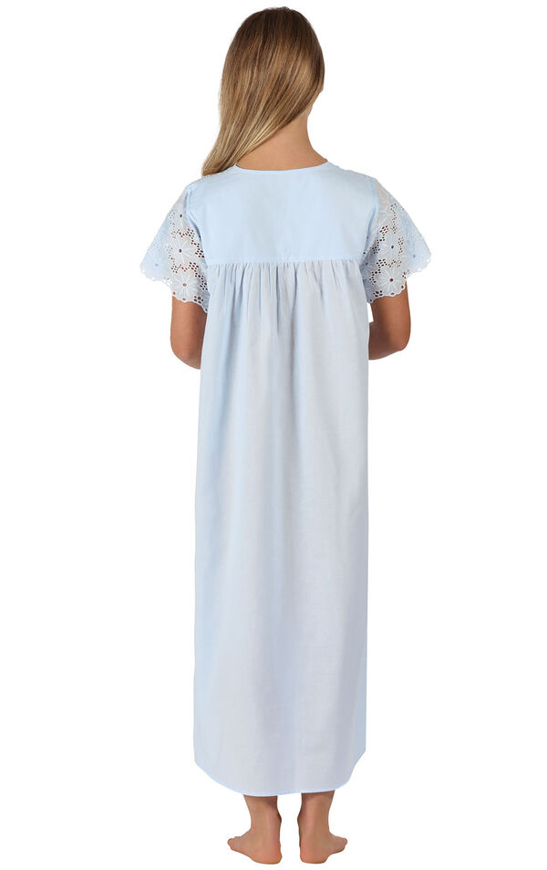 Model wearing Elizabeth Nightgown - Blue image number 1