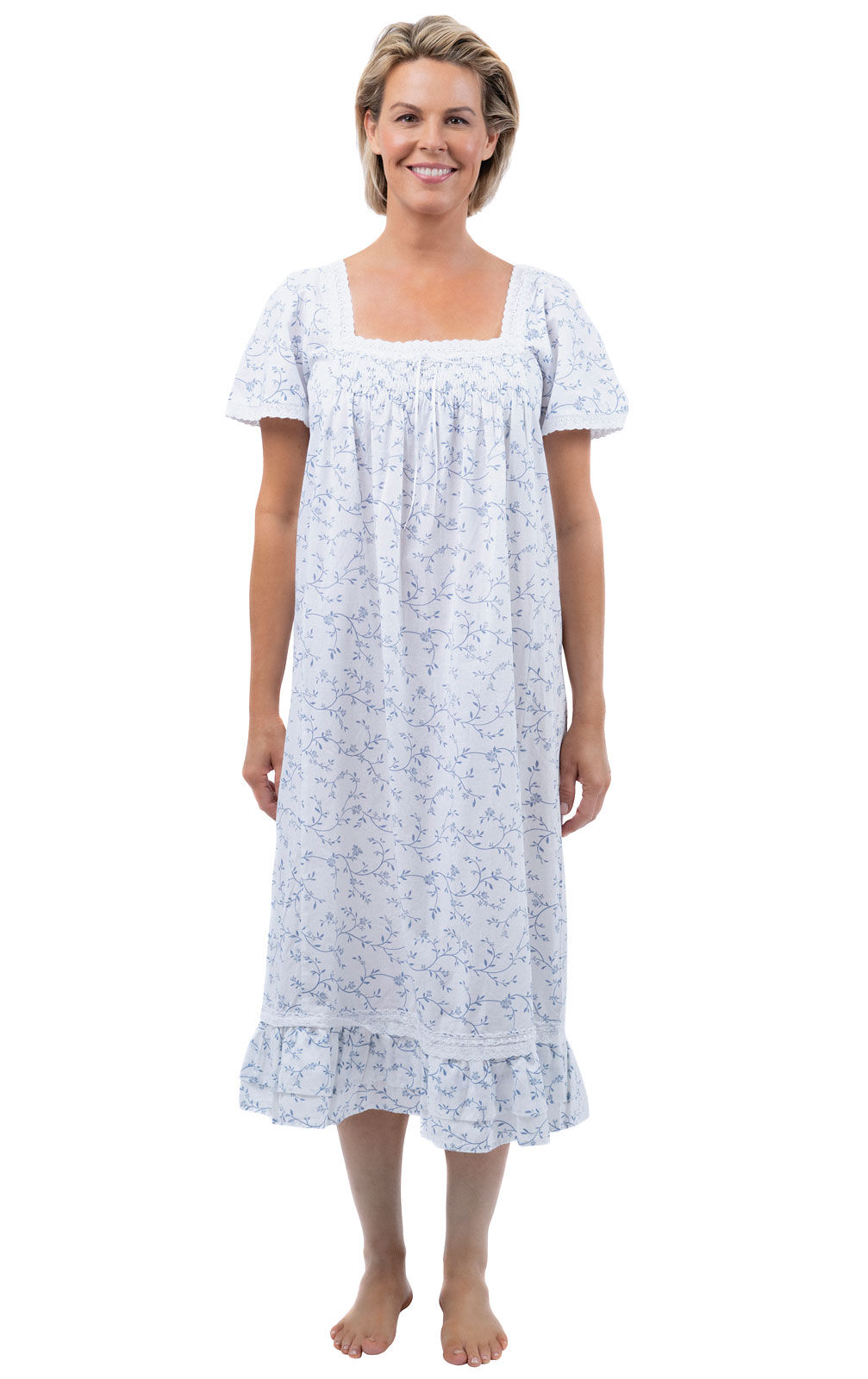 i-Smalls Ladies Short Sleeve Plain 100% Cotton Nightshirt Nightie
