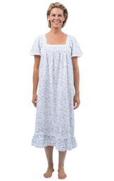 Evelyn - Vintage-Inspired Short Sleeve Cotton Nightgown image number 5