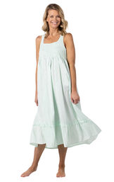 Paige - Sleeveless Cotton Victorian Nightgown image number 2