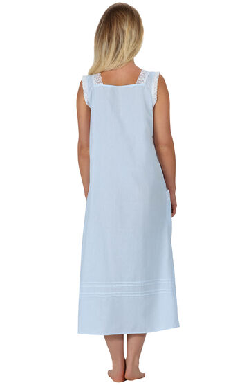 Model wearing Rebecca Nightgown - Blue