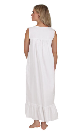 Model wearing Naomi Nightgown - White