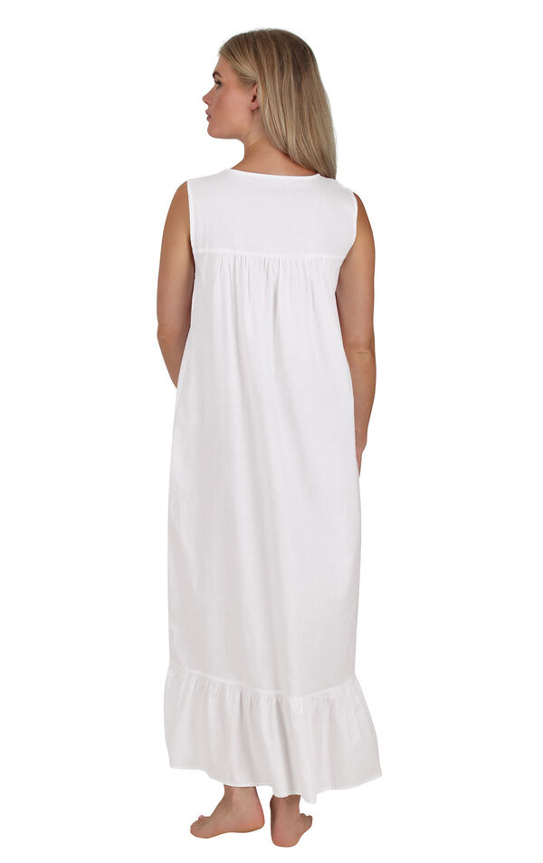 Model wearing Naomi Nightgown - White image number 1