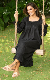 Martha - Victorian Long Sleeve Cotton Nightgown image number 2