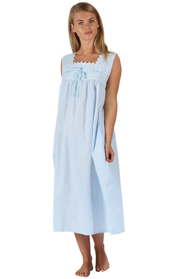 Model wearing Laurel Nightgown - Blue