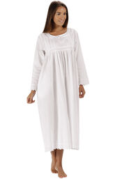 Model wearing Beth Nightgown - White image number 0